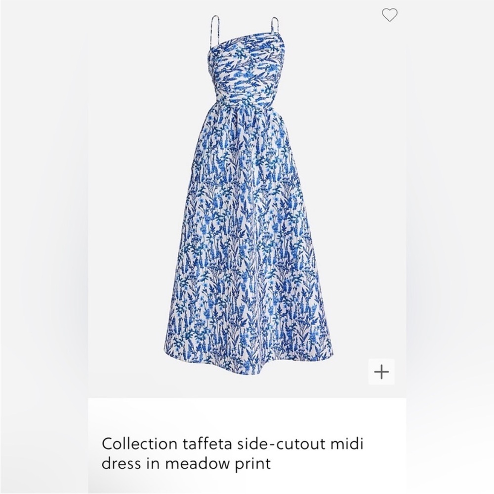 NWT J Crew Collection Tafetta Side Cutout Midi Dress Size 6